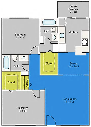 Floor plan Two BedroomB