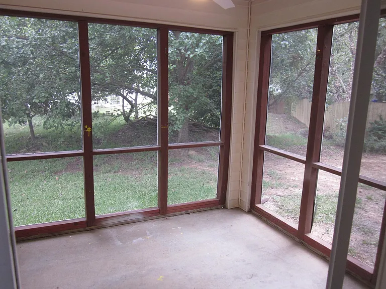 Screened Porched with ceiling fan and LED light.