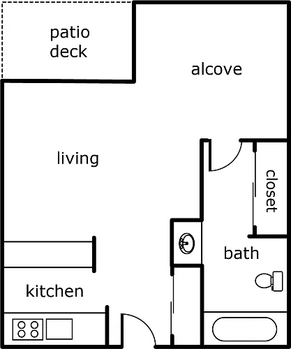 Floor plan Alcove Studio