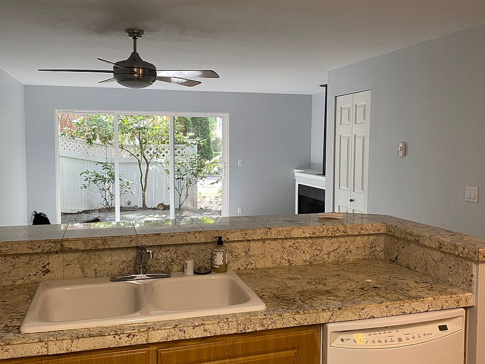 View from kitchen to the open living room