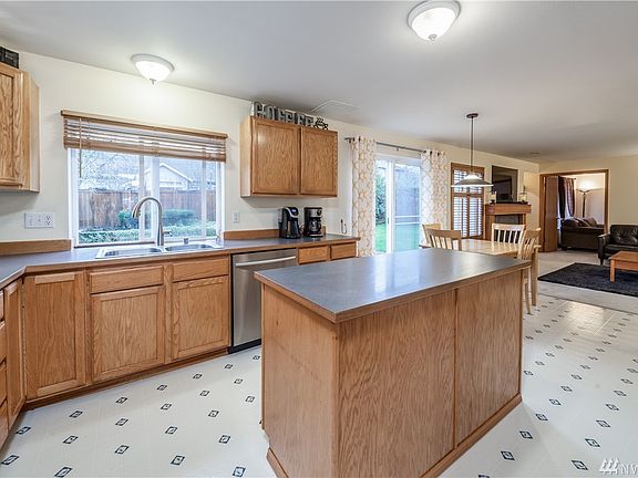 Spacious kitchen connects to breakfast nook and family room