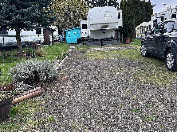 Very large driveway.