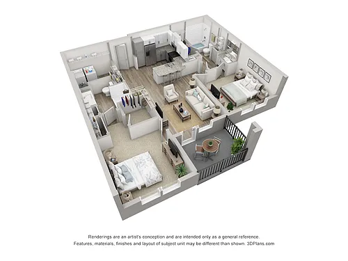 Floor plan Burano 2 BD, 2BA