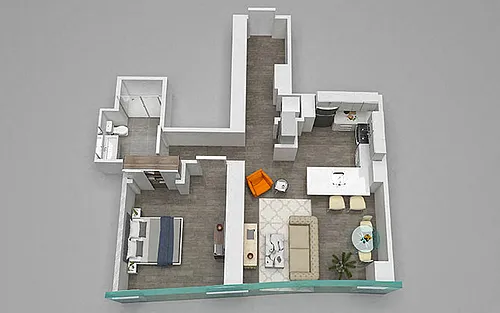 Floor plan One Bedroom 07