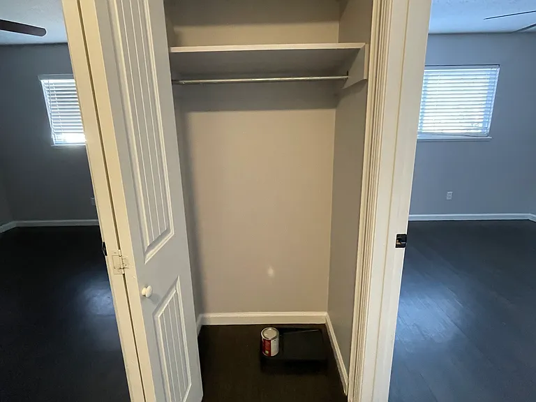 End of hall closet.