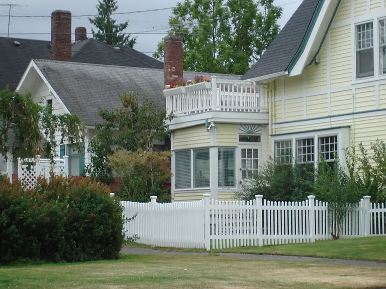 East Side of Home,
Sunroom below, Balcony above