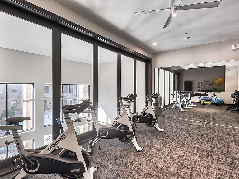 Spin and yoga studio space in the athletic center