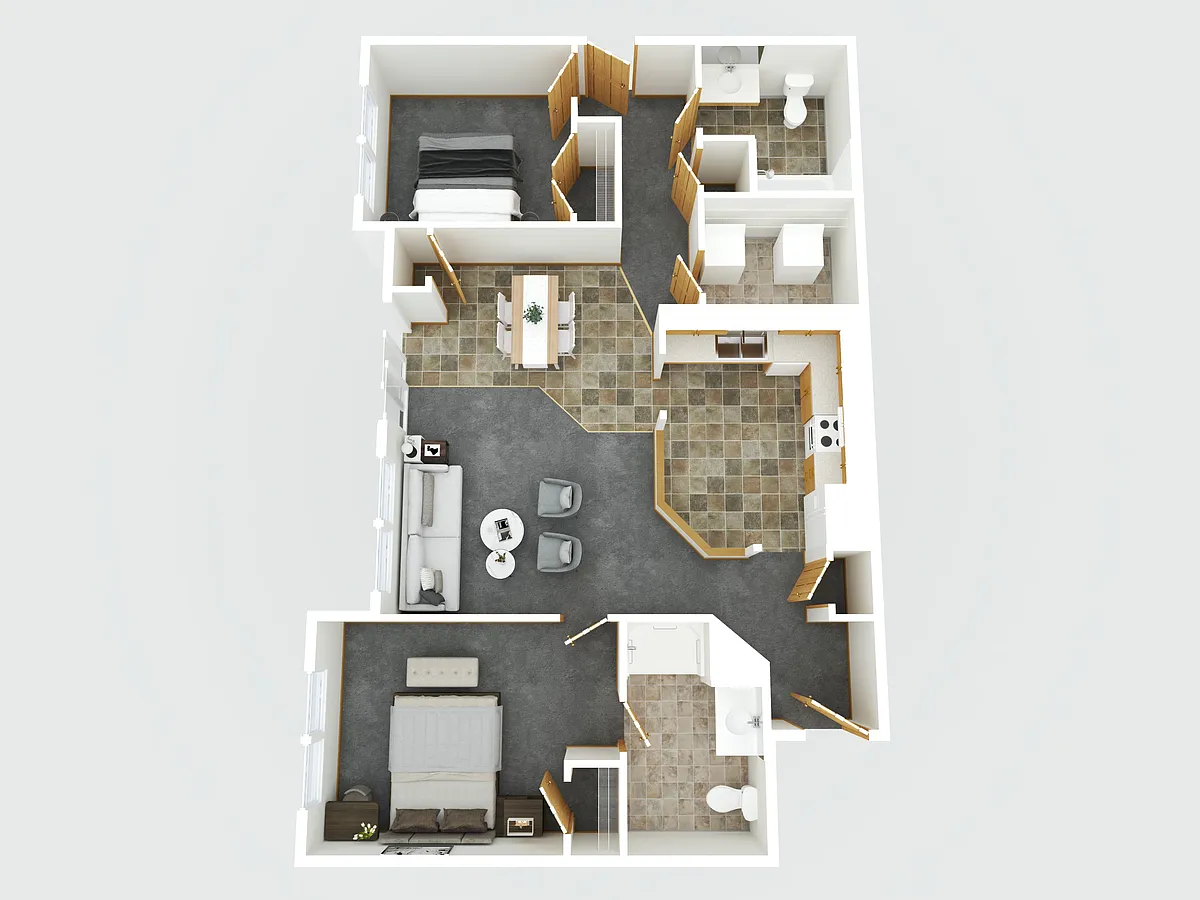 Floor plan 2 Bedroom 2 Bath
