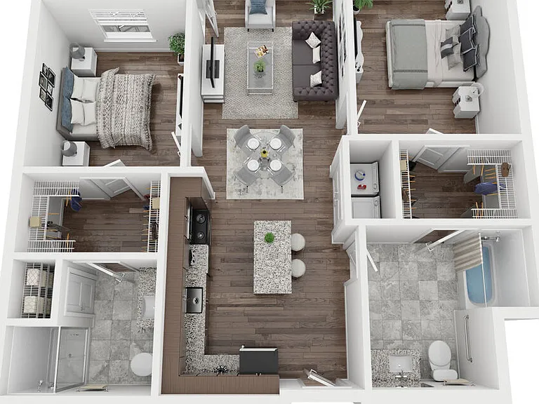 2E-A floor plan Sunnen Station Apartments
