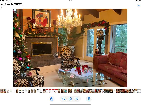 Living room at Christmas