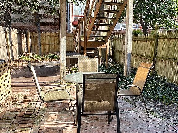 Large, sunny patio