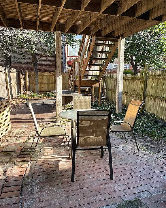 Large, sunny patio