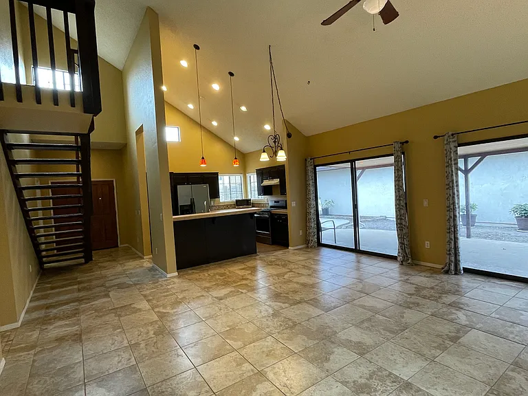 Living Room with Open Concept Living to the Kitchen