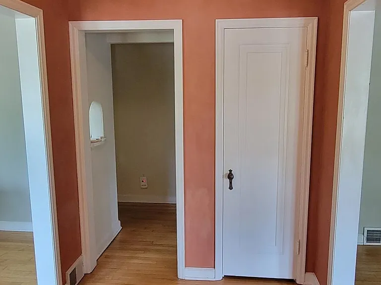 This is the main entry room. Large, open, bright, and not only are these walls beautiful, they are done in American clay which naturally dedans sound and smells but it also ionizes the air. Another enrty closet because you can never have too much storage.