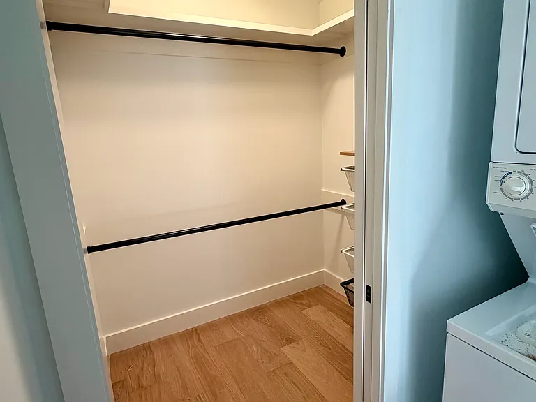 Primary closet, w/ washer/dryer