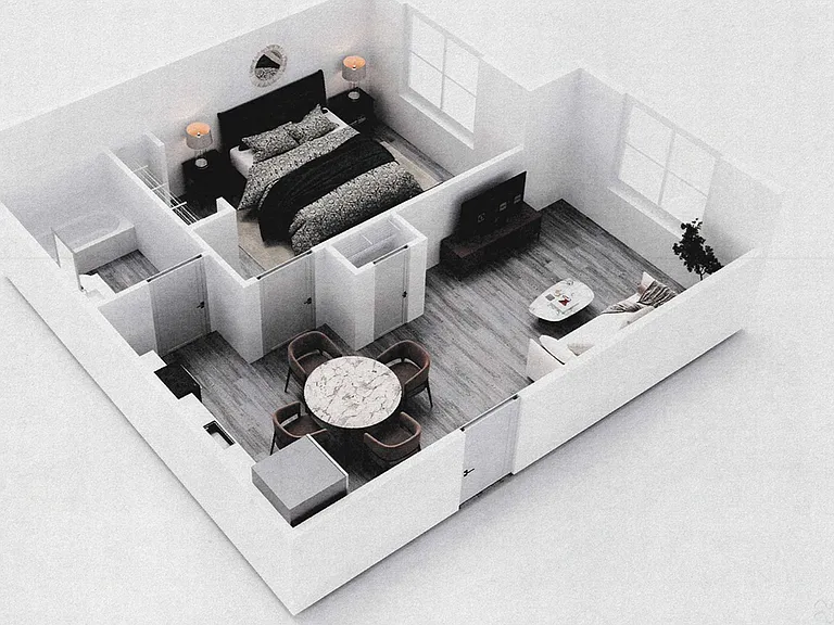 1-bedroom, 555 sq. ft. offering a smart, efficient layout designed for comfortable and modern living.