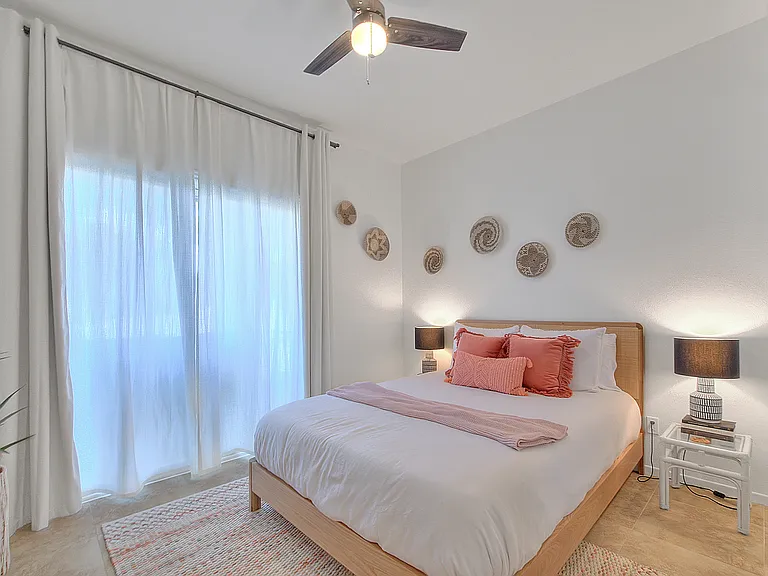 Guest bedroom with sliding patio door