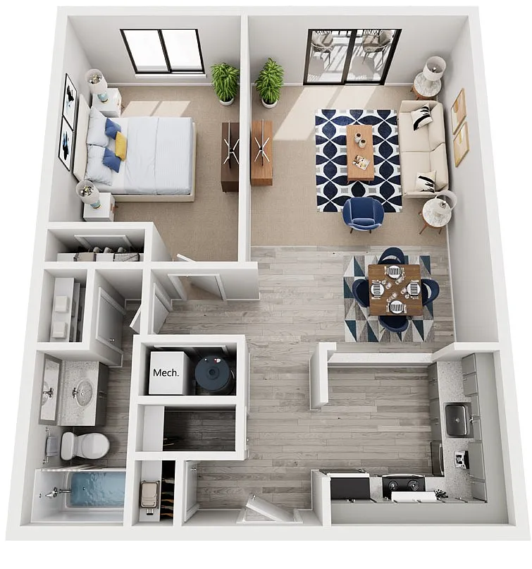 Floor plan One Bedroom Apartment