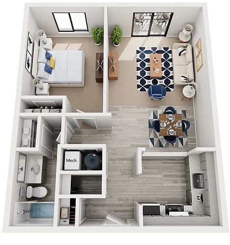 Floor plan One Bedroom Apartment