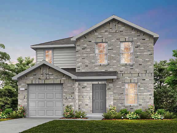 The Hastings, a two-story home with 1-car garage, shown with home exterior LS101