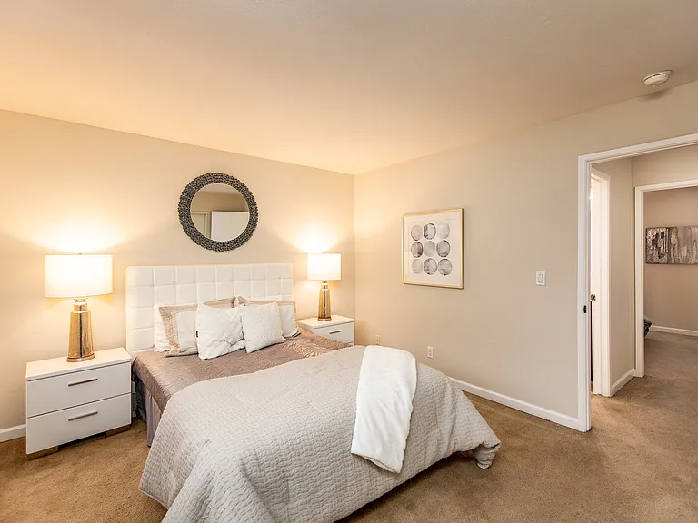 2 Bed / 1.5 Bath - Staged Primary Bedroom
