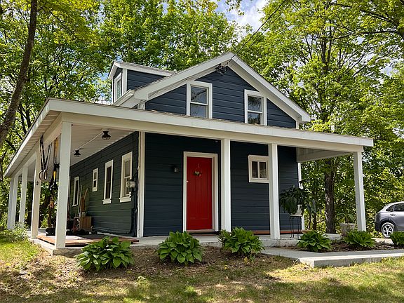 Front view of home. Your off street parking is on the right.