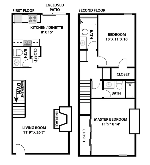 Floor plan The Delaney Townhome