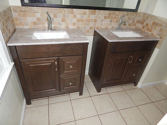 Twin vanities in main bath