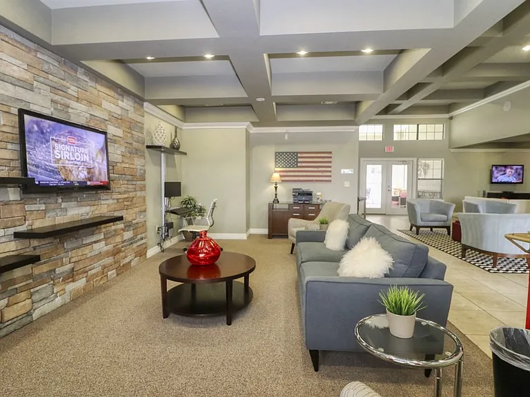 Resident clubhouse with comfortable seating and gathering space