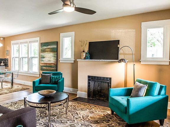 Cozy up next to the gas fireplace in winter