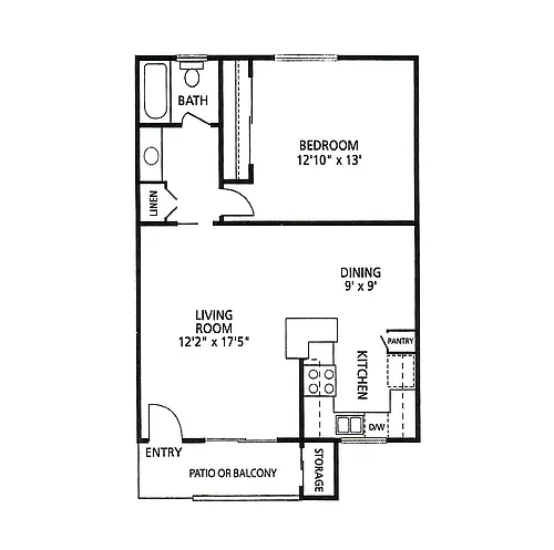 Floor plan 1X1 A