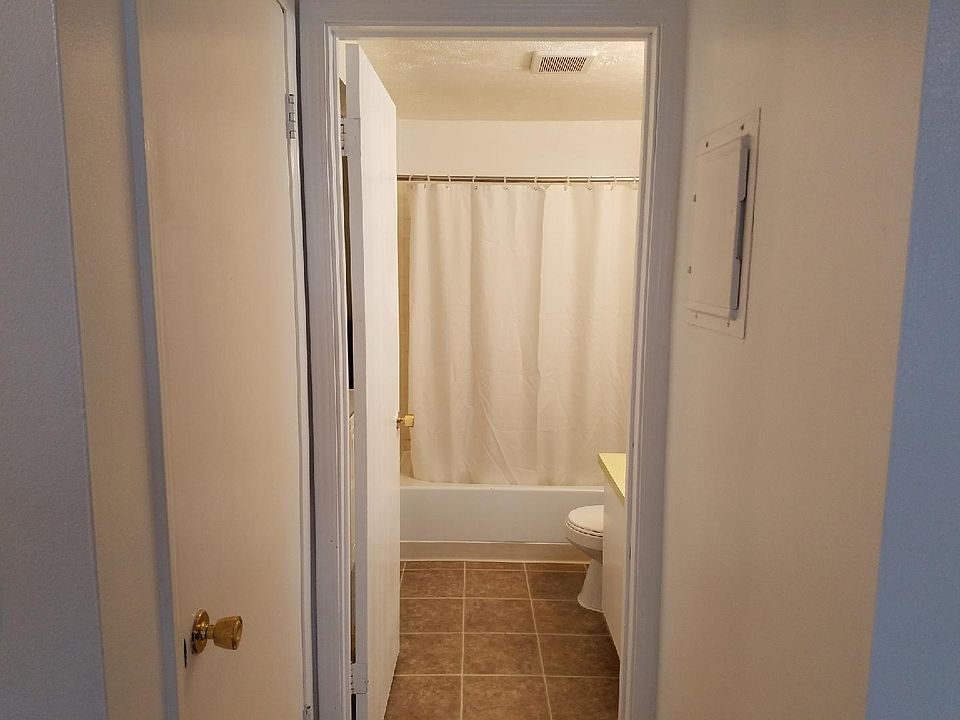 View from hallway into bathroom