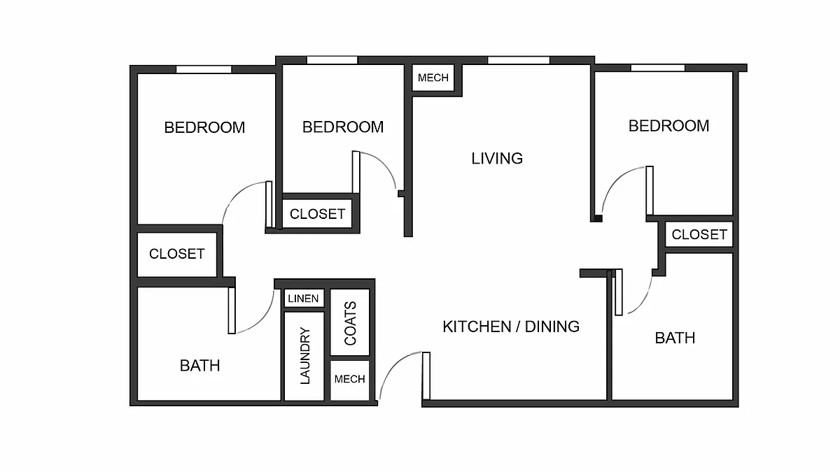 Floor plan 3- Bedroom Flat