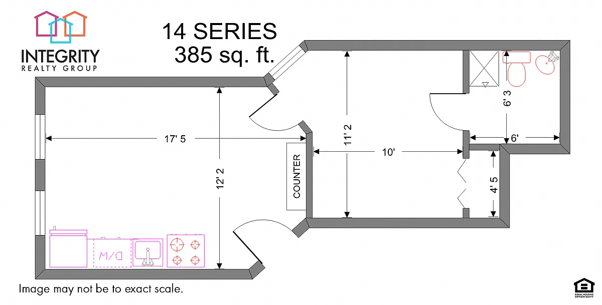 Floor plan 1 Bedroom 1 Bath