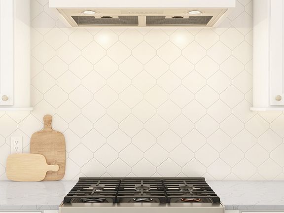 Beautiful tile backsplash in kitchen