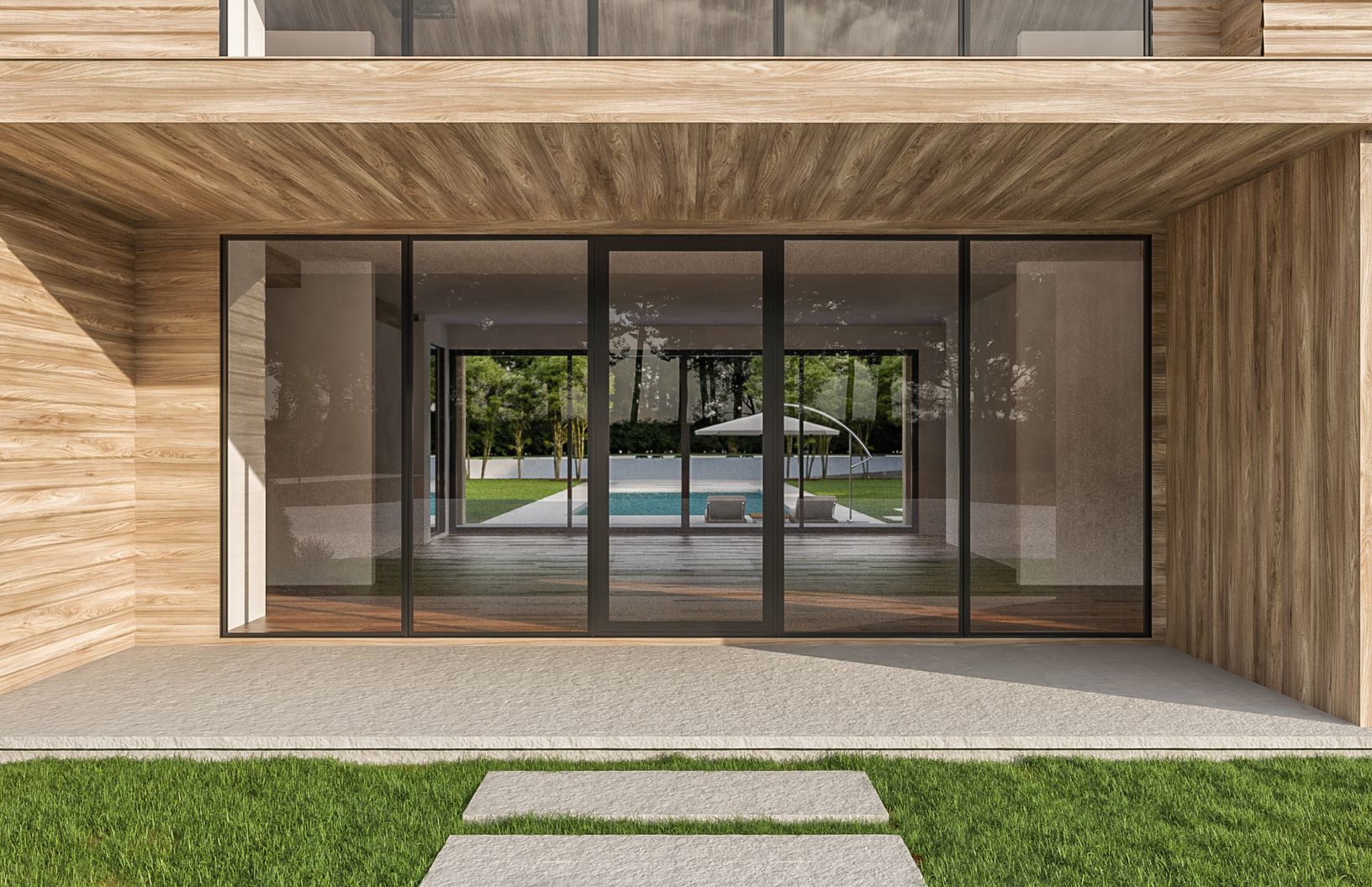  Modern Entrance w/ Glass Walls