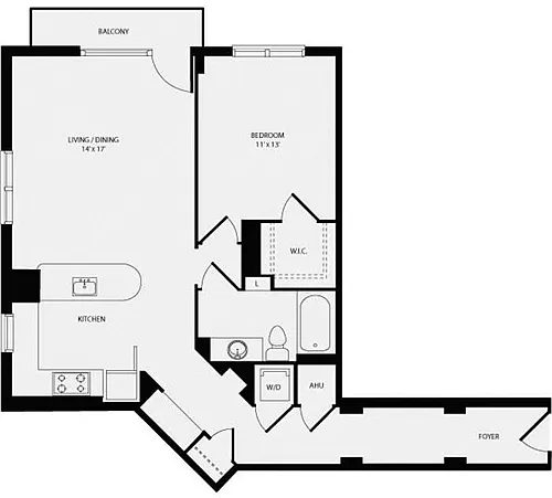 Floor plan 1 Bedroom Z
