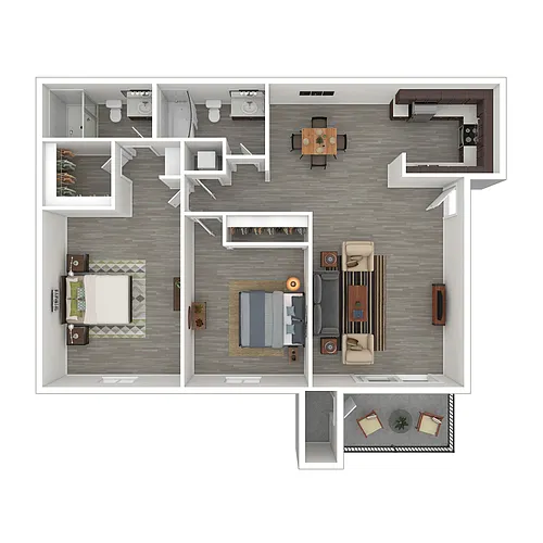 Floor plan MOVE - Two Bedroom/Two Bath - 925 sq ft