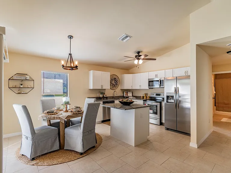 Digitally Staged Dining Area/Kitchen