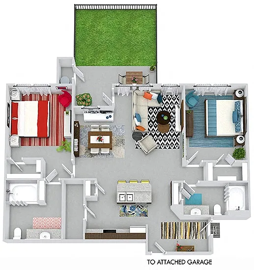 Floor plan Nelson with Attached Garage and Yard