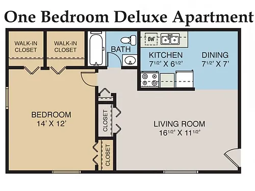 Floor plan 1 Bedroom Deluxe