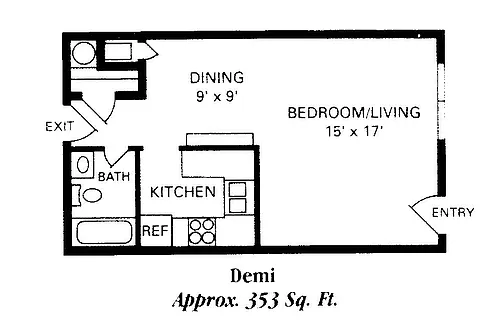 Floor plan Studio 353