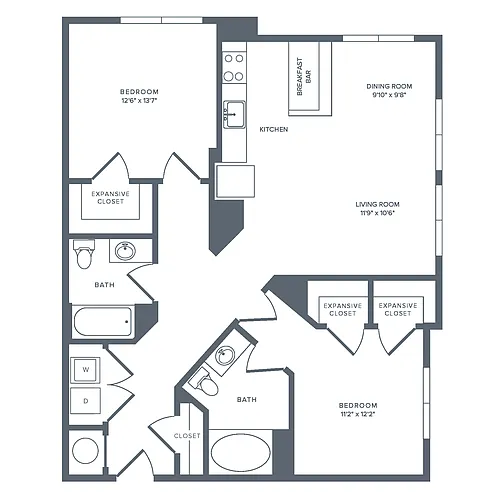Floor plan B07R | 2 Bed | 2 Bath