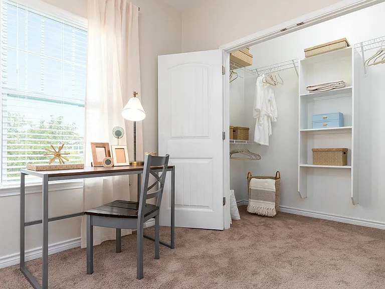 Organize Your Life with a Walk-In Closet and Bright Workspace at Seaglass Apartments - Luxury Corpus Christi Living