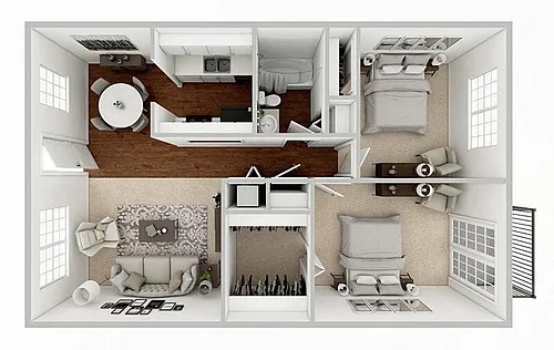 Floor plan 2 Bed 1 Bath