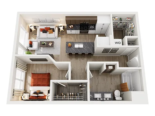 Floor plan 1x1 Traditional ZU