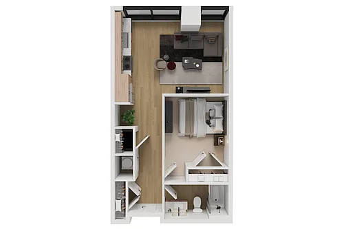 Floor plan 1 Bedroom Apartment
