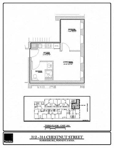 Floor plan International Place - 1301- 1 Bedroom - 1 Bathroom