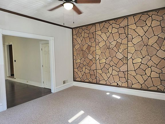 living room with accent wall