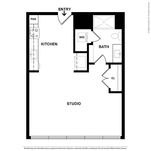 Floor plan Studio-The Wedgewood